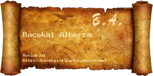 Bacskai Alberta névjegykártya